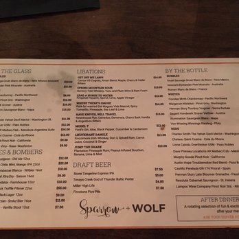 Sparrow + Wolf - As of 6/9/17 - New American Near Me - Las Vegas, Nevada Sparrow + Wolf - As of 6/9/17 - New American Near Me - Las Vegas, Nevada