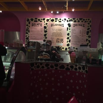 The Real Italian Ice-Cream - Picture kind of dark but current menu as of 02/18/2016 - Ice Cream & Frozen Yogurt Near Me - Bath, BAS