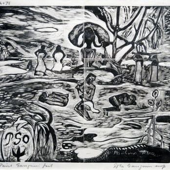 Grand Rapids Art Museum - Paul Gauguin, Pola Gauguin; The Day of God; before 1903; woodcut on off-white laid paper - Art Museums Near Me - Grand Rapids, Michigan
