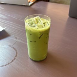 Black Sesame Matcha Latte (iced)