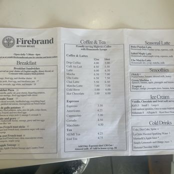 Firebrand Artisan Breads - Menu - Bakeries Near Me - Alameda, California