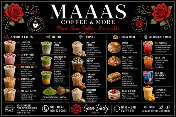 Menu photo 1 Maas Coffee & More  Chino, CA