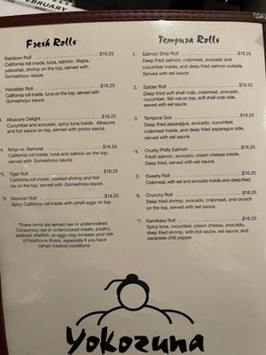 Menu photo 2 Yokozuna Sushi Ashland, VA Menu photo 2 Yokozuna Sushi Ashland, VA