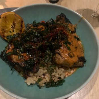 Bronzeville Winery - Brick oven chicken thighs - New American Near Me - Chicago, Illinois Bronzeville Winery - Brick oven chicken thighs - New American Near Me - Chicago, Illinois
