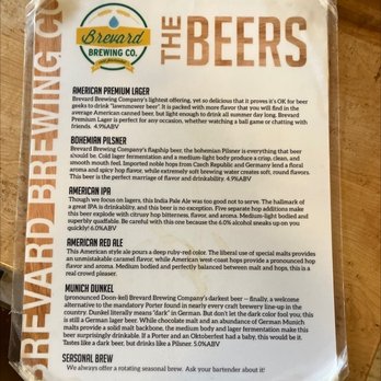 Brevard Brewing - The Beers - Breweries Near Me - Brevard, North Carolina