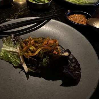 COTE Miami - Lettuce wrap with scallion salad - Korean Near Me - Miami, Florida