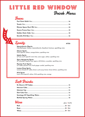 Menu photo 2 Little Red Window San Francisco, CA