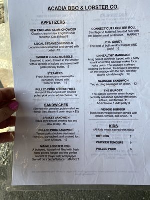 Menu photo 5 Acadia Lobster Trenton, ME