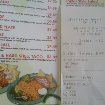 Chilitos Mexican Grill - 6.89 on menu ...charged 7.29 ??? - Mexican Near Me - Riverside, California Chilitos Mexican Grill - 6.89 on menu ...charged 7.29 ??? - Mexican Near Me - Riverside, California