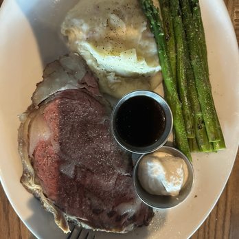 Oswego Grill - Prime rib dinner with asparagus and mashed potatoes. Delish! - American Near Me - Beaverton, Oregon Oswego Grill - Prime rib dinner with asparagus and mashed potatoes. Delish! - American Near Me - Beaverton, Oregon