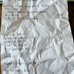 Beyond-Hello - Krinkled receipt from less than 5 days.