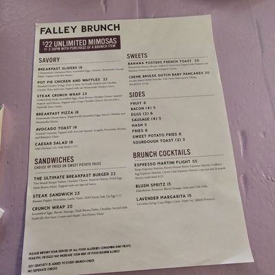 Menu photo 1 Falley Allen Buffalo, NY Menu photo 1 Falley Allen Buffalo, NY