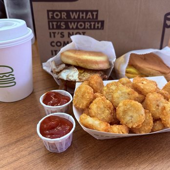 Shake Shack - Double Egg Cheese, Double Wake Up Shack (no cheese), and Hash Browns - Burgers Near Me - Orlando, Florida