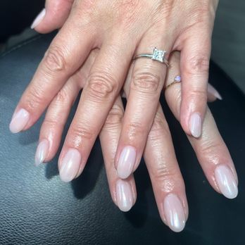 LV Nails And Spa - Nude with chrome in gel hardner - Nail Salons Near Me - Los Alamitos, California