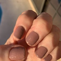 Bubbly nail polish and thumb nail looks like I did something to it but trust me I didn't.