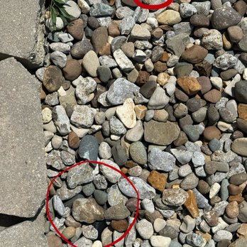 Modern Home Builders Landscape - More spots of fabric showing how shallowly applied the rock was. - Landscape Architects or Designers Near Me - Graymoor-Devondale, Kentucky Modern Home Builders Landscape - More spots of fabric showing how shallowly applied the rock was. - Landscape Architects or Designers Near Me - Graymoor-Devondale, Kentucky