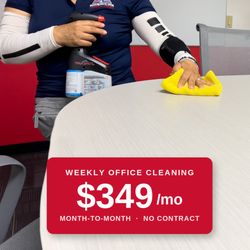 American Commercial Cleaning - Weekly after-hours office cleaning -- trash, restrooms, floors, dusting, and desks. $349/mo, no contract.
