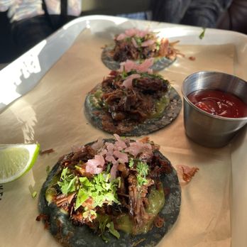 Broken Spirits Distillery - Three brisket tacos - Distilleries Near Me - Long Beach, California Broken Spirits Distillery - Three brisket tacos - Distilleries Near Me - Long Beach, California