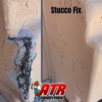 ATR Handyman - Fixed Stucco outside by Garage - Handyman Near Me