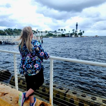Hillsboro Inlet Lighthouse - Me admiring the view before heavy downpour of rain. It was so windy on Saturday 08/30/24 - Local Flavor Near Me - Hillsboro Beach, Florida