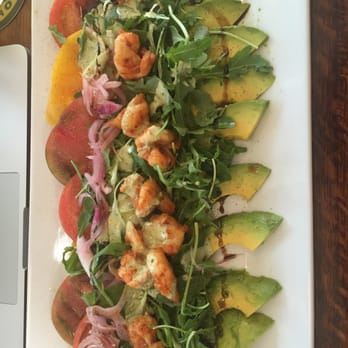 Nook - Heirloom Tomato Salad with Blackened Shrimp - Bars Near Me - Santa Barbara, California Nook - Heirloom Tomato Salad with Blackened Shrimp - Bars Near Me - Santa Barbara, California