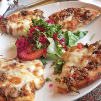 Cafe Turko - Sureyya's Ekmek with meat and cheese - Halal Near Me - Seattle, Washington