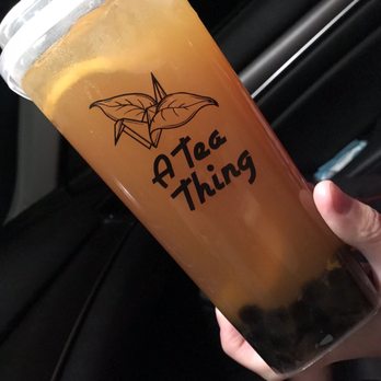 A Tea Thing - Peach-Orange Smash Tea w/ boba - Coffee & Tea Near Me - Reseda, California