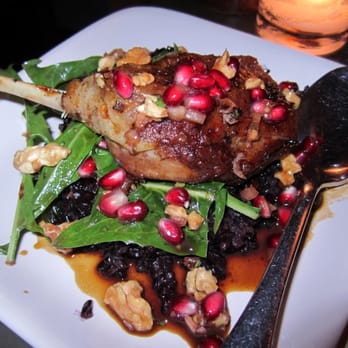AOC - duck confit with pomegranate, black rice & walnuts - Cocktail Bars Near Me - Los Angeles, California AOC - duck confit with pomegranate, black rice & walnuts - Cocktail Bars Near Me - Los Angeles, California