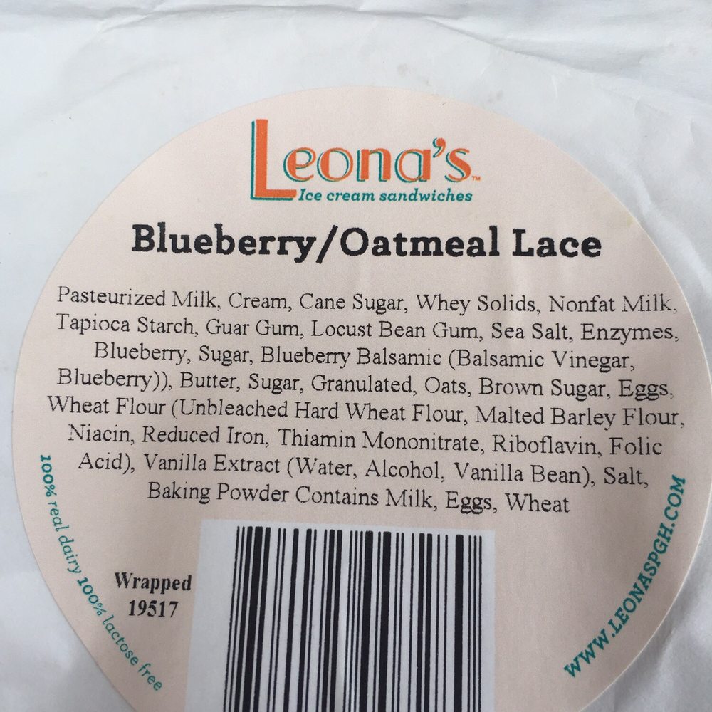 Leona's Ice Cream Sandwiches - blueberry oatmeal lace - Ice Cream & Frozen Yogurt Near Me - Pittsburgh, Pennsylvania