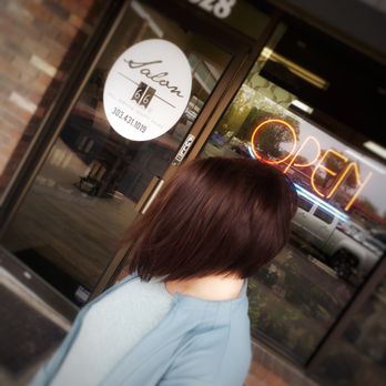 Salon 66 - Root touch-up with an angled bob haircut - Hair Salons Near Me - Arvada, Colorado Salon 66 - Root touch-up with an angled bob haircut - Hair Salons Near Me - Arvada, Colorado
