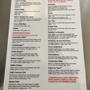 Baca Boys Cafe - Menu - New Mexican Cuisine Near Me - Albuquerque, New Mexico