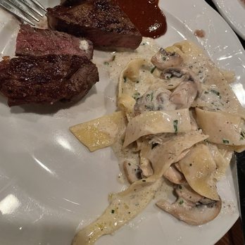 Herbs & Rye - NY Strip with Herbs & Rye spice rub and pasta plated - Steakhouses Near Me - Las Vegas, Nevada