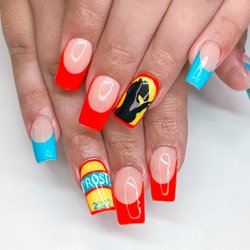 Genuwynn Salon & Spa - Builder gel with hand painted art