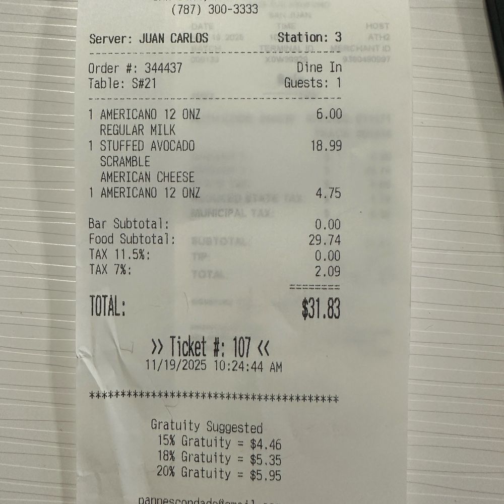 Pannes - Actual bill - Breakfast & Brunch Near Me - San Juan, Puerto Rico Pannes - Actual bill - Breakfast & Brunch Near Me - San Juan, Puerto Rico