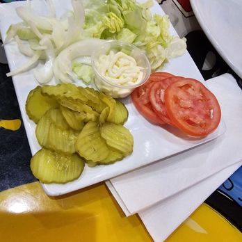 Home Team Cookout - We're sharing! Here are the toppings for our tenderloin sandwich. - American Near Me - Council Bluffs, Iowa Home Team Cookout - We're sharing! Here are the toppings for our tenderloin sandwich. - American Near Me - Council Bluffs, Iowa
