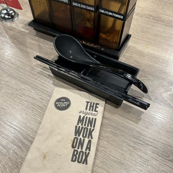 Boiling Point - Dirty utensils and oil on my napkin - Taiwanese Near Me - Arcadia, California