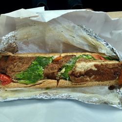 Ro-Lynn Deli - Chicken Cutlet Special (Seeded Roll) with broccoli rabe, roasted peppers, and provolone