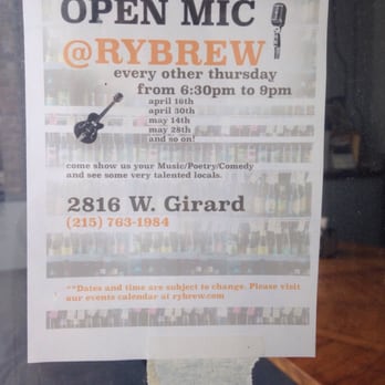 Rybrew - Ry Brew Open Mic Every Other THIRSTDAY -- oops ---- Thursday! - Salad Near Me - Philadelphia, Pennsylvania