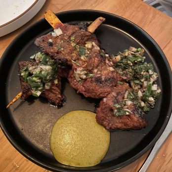 Leche De Tigre - Pork anticuchos - Peruvian Near Me - San Antonio, Texas