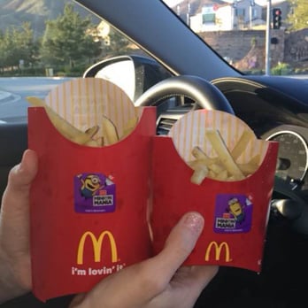 McDonald's - my large fry fit into the medium fry box! This McDonald's is notorious for skimping on EVERYTHING! - Fast Food Near Me - Yucaipa, California