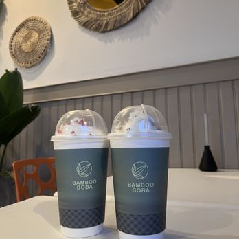 Bamboo Boba - peach oolong snow cap, signature black tea snow cap - Bubble Tea Near Me - Beaverton, Oregon