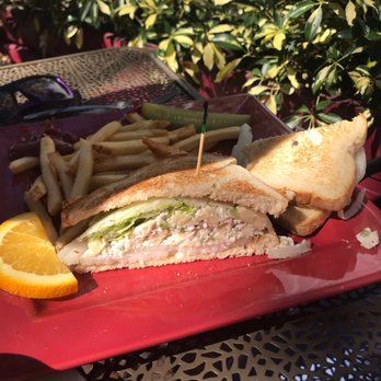 Toasted Mango Cafe - Chicken salad sandwich and fries.  So good! - Cafes Near Me - Sarasota, Florida