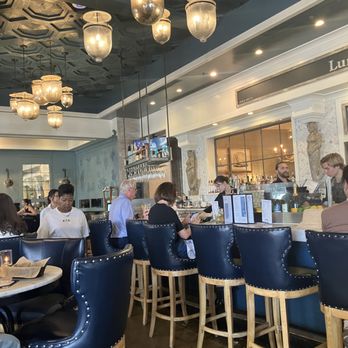 Lure Fish House - Bar- lovely decor and great stools. - Seafood Near Me - Santa Barbara, California