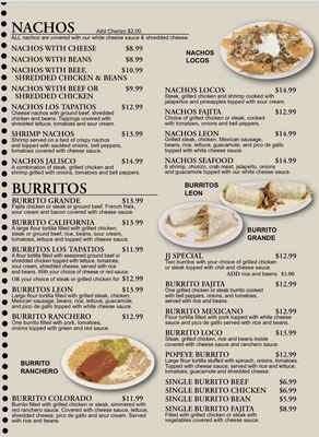 Menu photo 3 Los Tapatios Mexican Restaurant Choctaw, OK