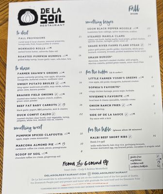 Menu photo 1 De La Soil Kenmore, WA