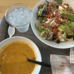Lobster bisque and Cobb salad Lobster bisque and Cobb salad