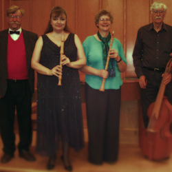 St. Andrew's Baroque Ensemble - John Hall harpsichord, Lisa Szeker-Madden Baroque Recorder, Heather Schreiner Baroque Oboe, Jason Hawke Viola da Gamba