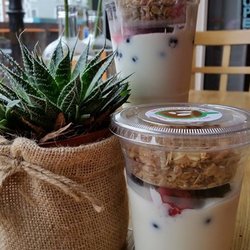 Breaking Grounds Cafe - Quick morning grab! Yogurt with fresh berries and granola.