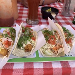 Fried Shrimp Taco, Fried Fish Taco, Grilled Shrimp Taco and Grilled Fish Taco.