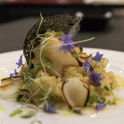 Table At Home - Shrimp, risotto and squid ink toille